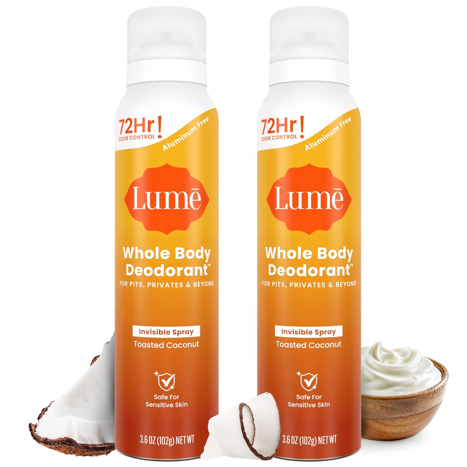 Lume Invisible Body Deodorant Spray – Whole Body Deodorant – 3.6 oz (Fresh Citrus)