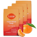 Lume Triple Milled Bar Soap - Rich Moisture & Gentle Cleansing - Paraben Free. Phthalate Free. Skin Safe - 5 ounce (Pack of 4) (Clean Tangerine)