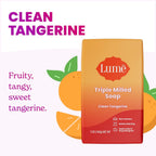 Lume Triple Milled Bar Soap - Rich Moisture & Gentle Cleansing - Paraben Free. Phthalate Free. Skin Safe - 5 ounce (Pack of 4) (Clean Tangerine)